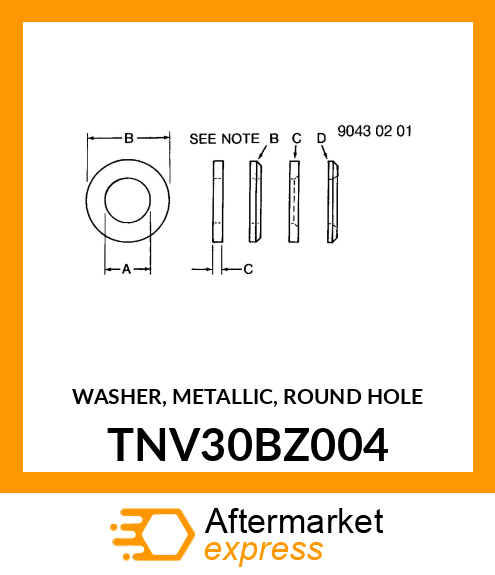 WASHER, METALLIC, ROUND HOLE TNV30BZ004