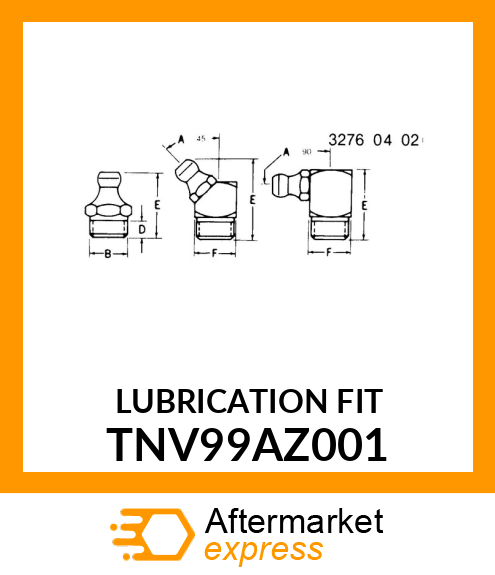 FITTING, LUBRICANT, METRIC, CONE HD TNV99AZ001