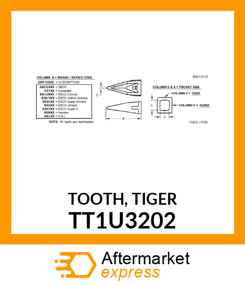 TOOTH, TIGER TT1U3202