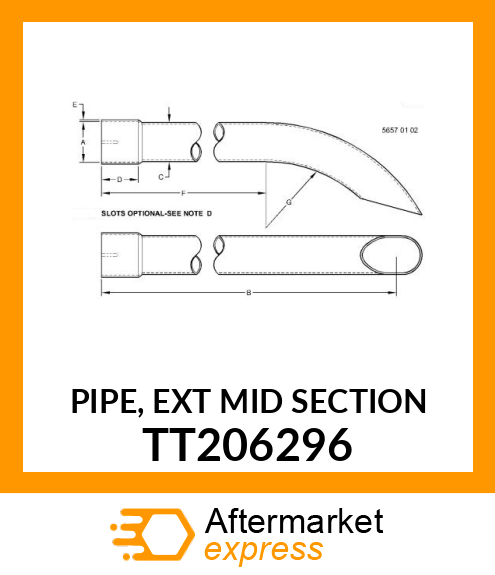 PIPE, EXT MID SECTION TT206296