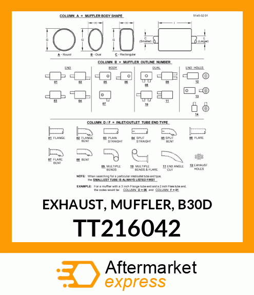 EXHAUST, MUFFLER, B30D TT216042