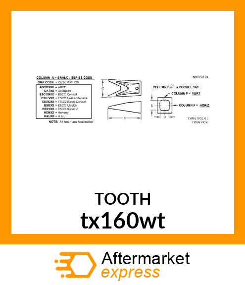 TOOTH tx160wt