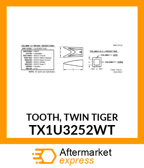 TOOTH, TWIN TIGER TX1U3252WT