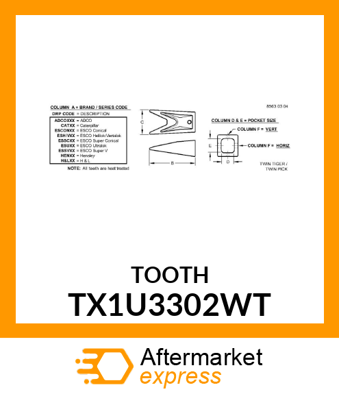 TOOTH TX1U3302WT