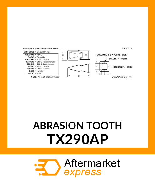 ABRASION TOOTH TX290AP