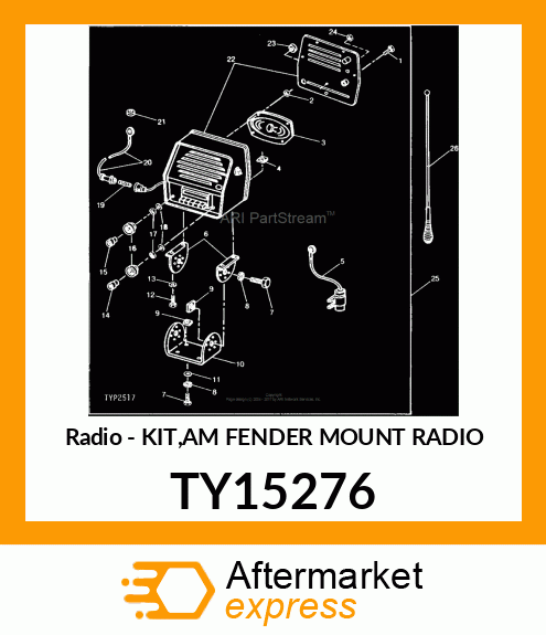 Radio - KIT,AM FENDER MOUNT RADIO TY15276