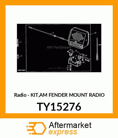 Radio - KIT,AM FENDER MOUNT RADIO TY15276