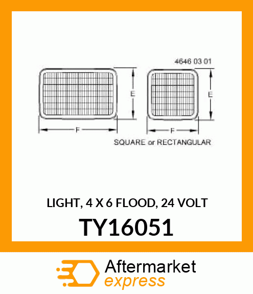 LIGHT, 4 X 6 FLOOD, 24 VOLT TY16051