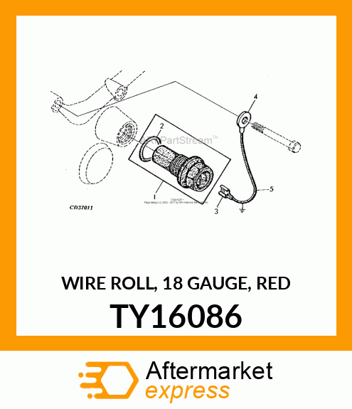 WIRE ROLL, 18 GAUGE, RED TY16086