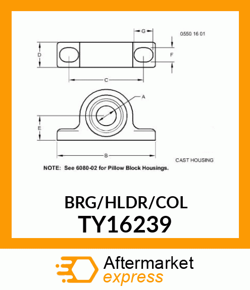 PILLOW BLOCK W/BEARING TY16239