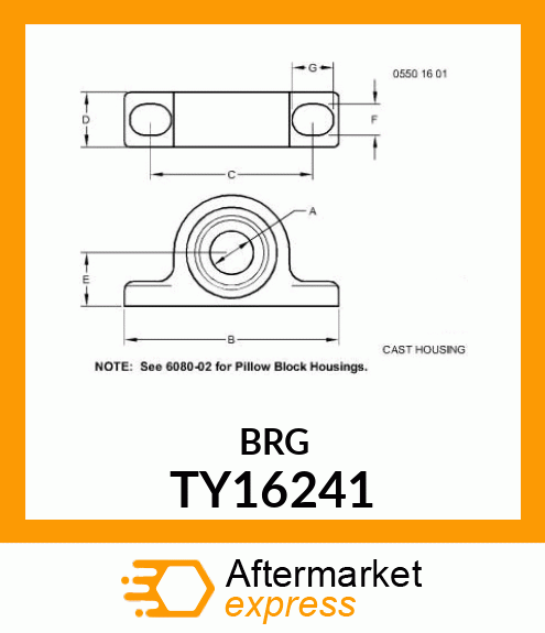 PILLOW BLOCK W/BEARING TY16241