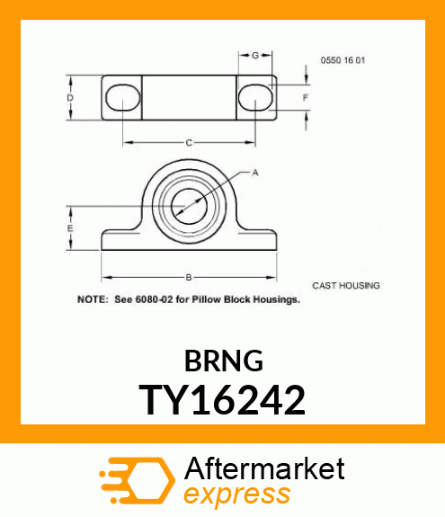 PILLOW BLOCK W/BEARING TY16242