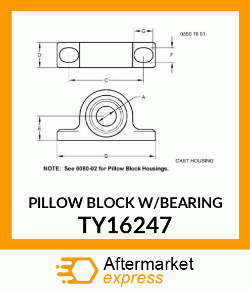 PILLOW BLOCK W/BEARING TY16247