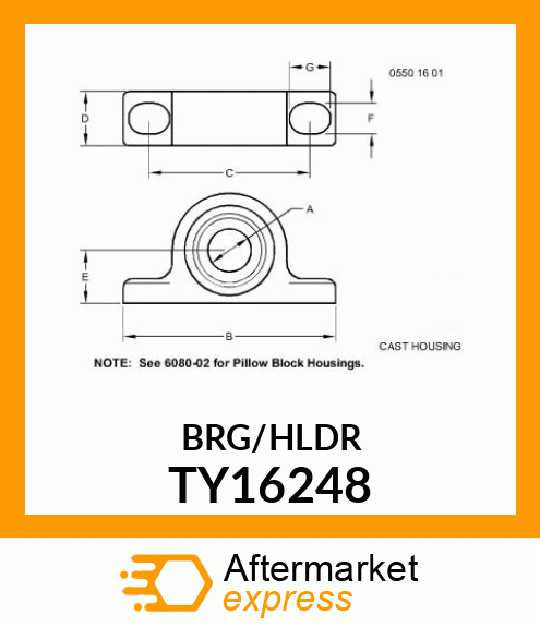 PILLOW BLOCK W/BEARING TY16248