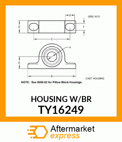 PILLOW BLOCK W/BEARING TY16249