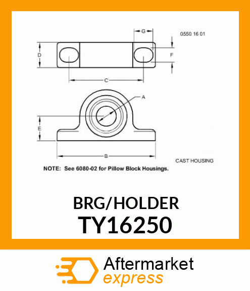 PILLOW BLOCK W/BEARING TY16250