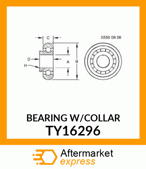 BEARING W/COLLAR TY16296