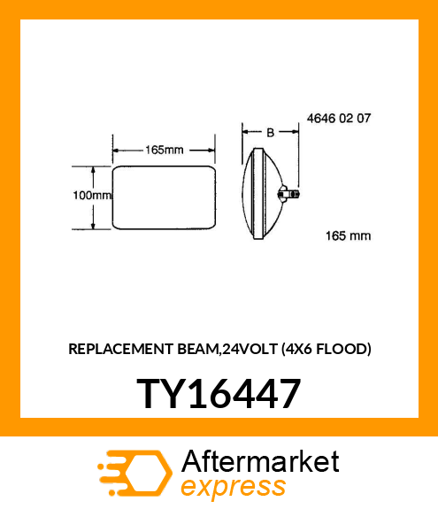 REPLACEMENT BEAM,24VOLT (4X6 FLOOD) TY16447