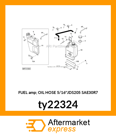 FUEL amp; OIL HOSE 5/16"JDS205 SAE30R7 ty22324