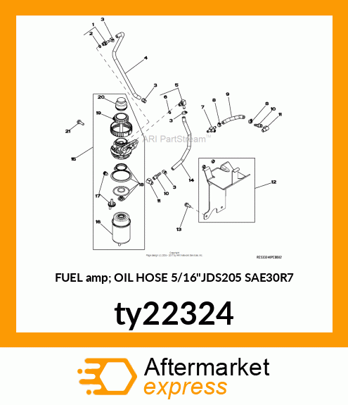 FUEL amp; OIL HOSE 5/16"JDS205 SAE30R7 ty22324