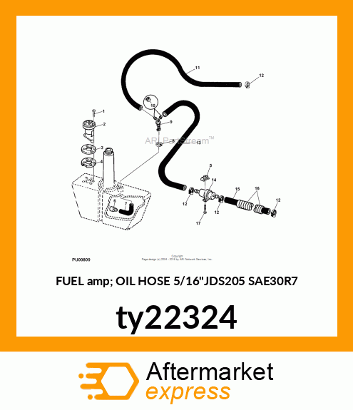 FUEL amp; OIL HOSE 5/16"JDS205 SAE30R7 ty22324