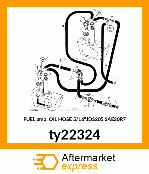 FUEL amp; OIL HOSE 5/16"JDS205 SAE30R7 ty22324