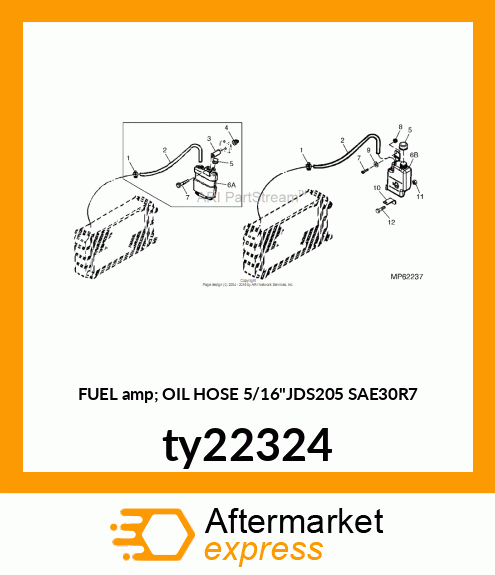 FUEL amp; OIL HOSE 5/16"JDS205 SAE30R7 ty22324