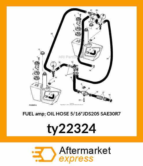 FUEL amp; OIL HOSE 5/16"JDS205 SAE30R7 ty22324