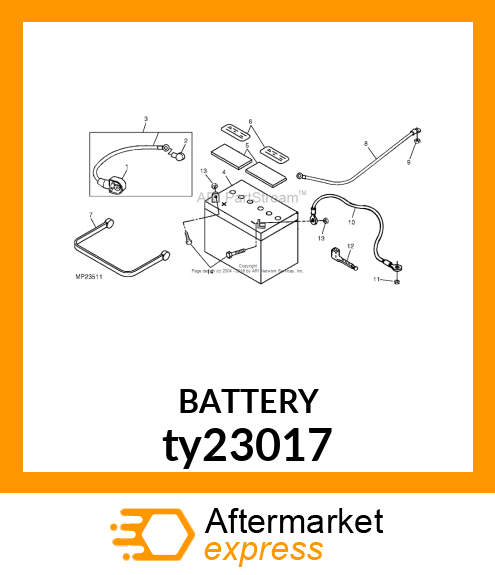 BATTERY,DRY,12V,BCI U1,CCA 165 ty23017