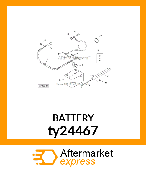 BATTERY,DRY,12V,BCI 51,CCA 500 ty24467