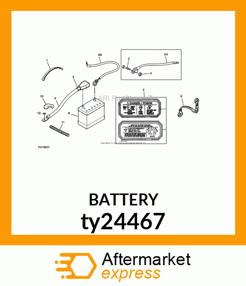 BATTERY,DRY,12V,BCI 51,CCA 500 ty24467