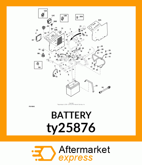 BATTERY,DRY,12V,BCI 51,CCA 500 ty25876