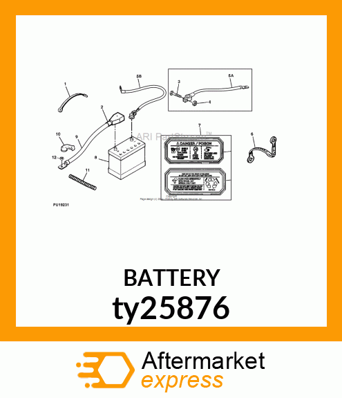 BATTERY,DRY,12V,BCI 51,CCA 500 ty25876