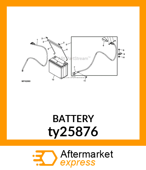 BATTERY,DRY,12V,BCI 51,CCA 500 ty25876