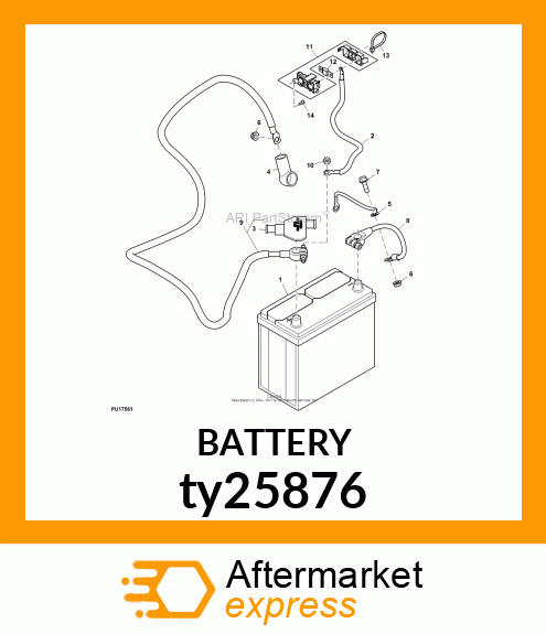 BATTERY,DRY,12V,BCI 51,CCA 500 ty25876