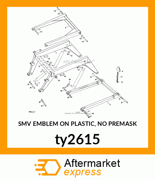 SMV EMBLEM ON PLASTIC, NO PREMASK ty2615
