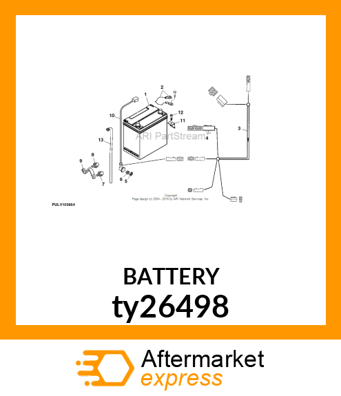 BATTERY,DRY,12V,BCI 22NF,CCA 500 ty26498