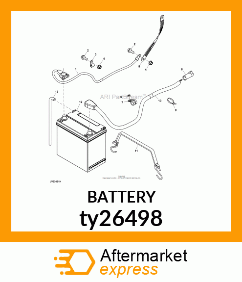 BATTERY,DRY,12V,BCI 22NF,CCA 500 ty26498