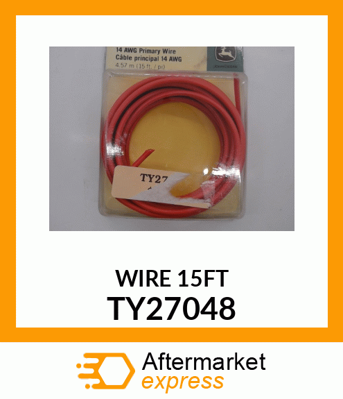 Electrical Conductor - 14 AWG RD PRIMARY WIRE 15FT PKG TY27048