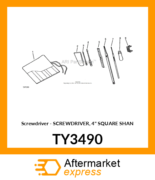 Screwdriver - SCREWDRIVER, 4" SQUARE SHAN TY3490