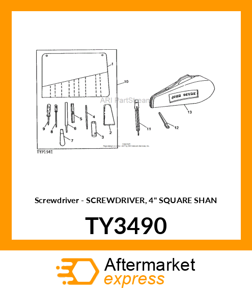 Screwdriver - SCREWDRIVER, 4" SQUARE SHAN TY3490