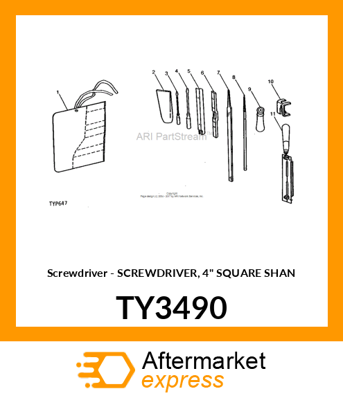 Screwdriver - SCREWDRIVER, 4" SQUARE SHAN TY3490