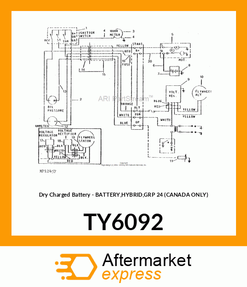 Dry Charged Battery - BATTERY,HYBRID,GRP 24 (CANADA ONLY) TY6092