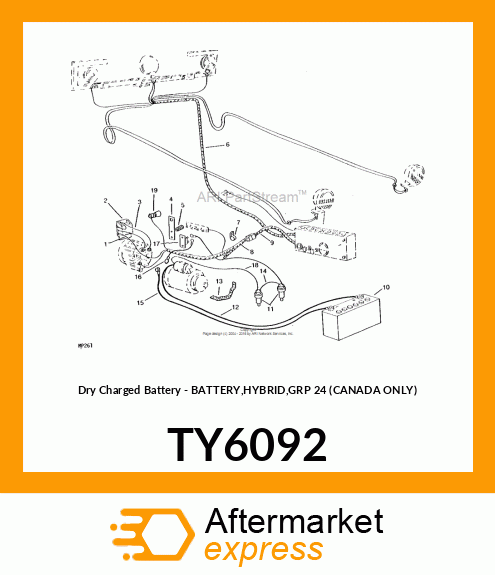 Dry Charged Battery - BATTERY,HYBRID,GRP 24 (CANADA ONLY) TY6092