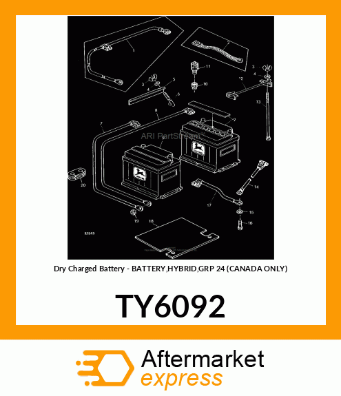 Dry Charged Battery - BATTERY,HYBRID,GRP 24 (CANADA ONLY) TY6092