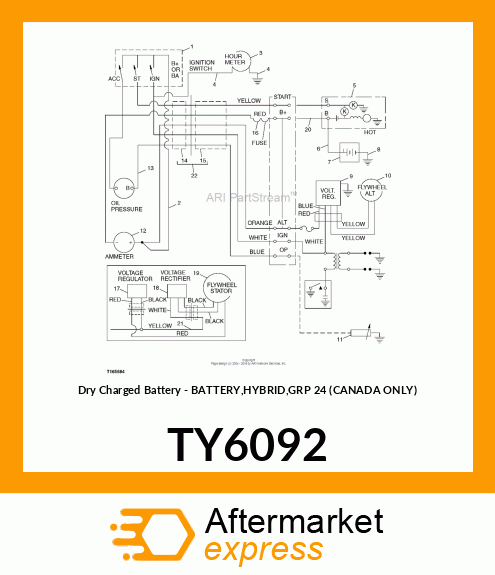 Dry Charged Battery - BATTERY,HYBRID,GRP 24 (CANADA ONLY) TY6092