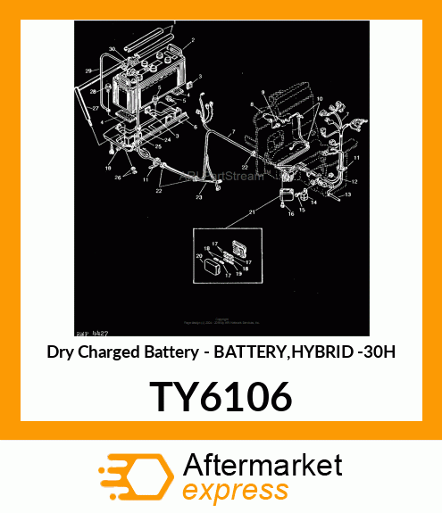 Dry Charged Battery - BATTERY,HYBRID -30H TY6106