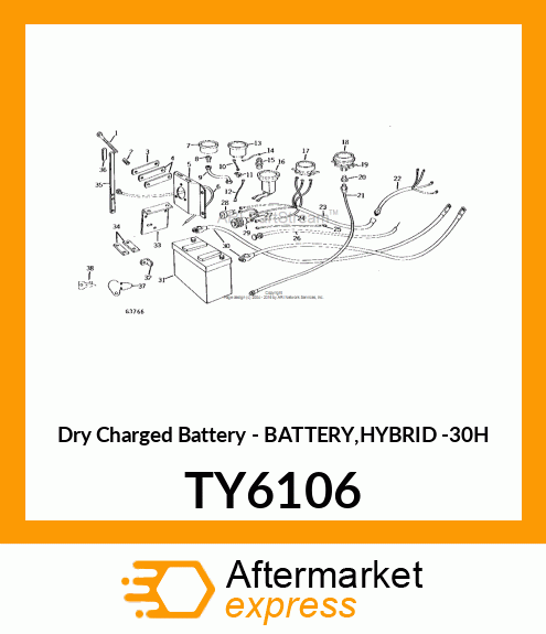Dry Charged Battery - BATTERY,HYBRID -30H TY6106