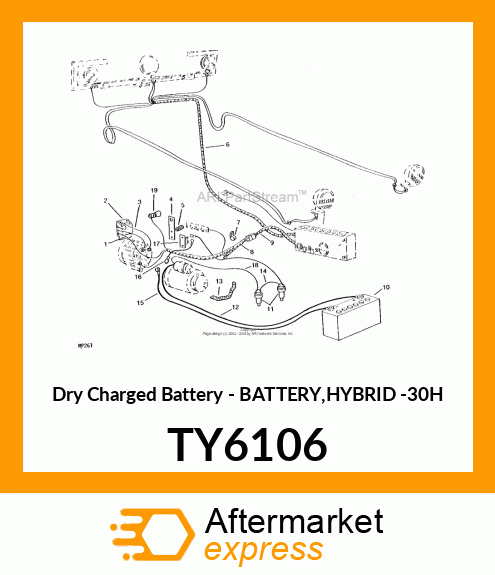 Dry Charged Battery - BATTERY,HYBRID -30H TY6106