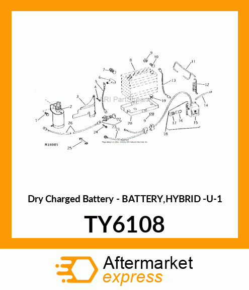 Dry Charged Battery - BATTERY,HYBRID -U-1 TY6108